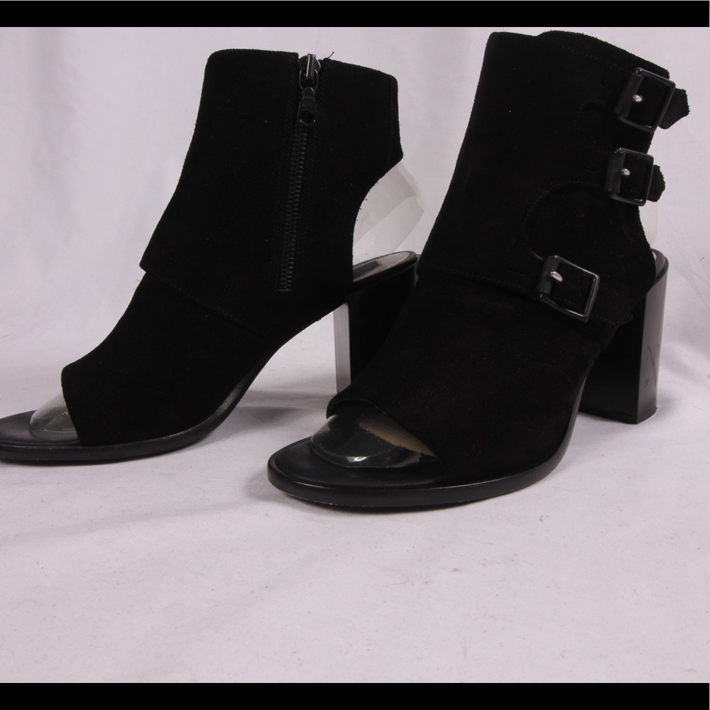 Rad and Bone Black Suede Peep Toe Ankle Boot